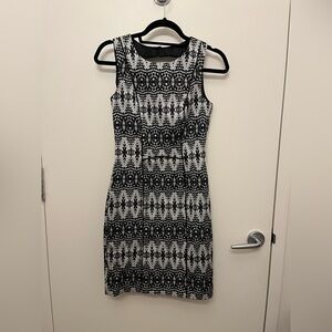 Elegant Black and White Patterned Dress